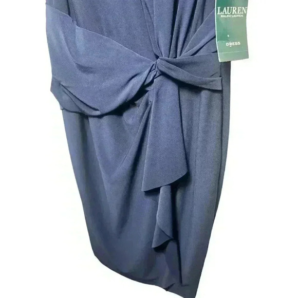 Lauren Ralph Lauren Size 6 Sheath Dress Navy Twist Front Sleeveless MSRP $135 - Picture 4 of 12